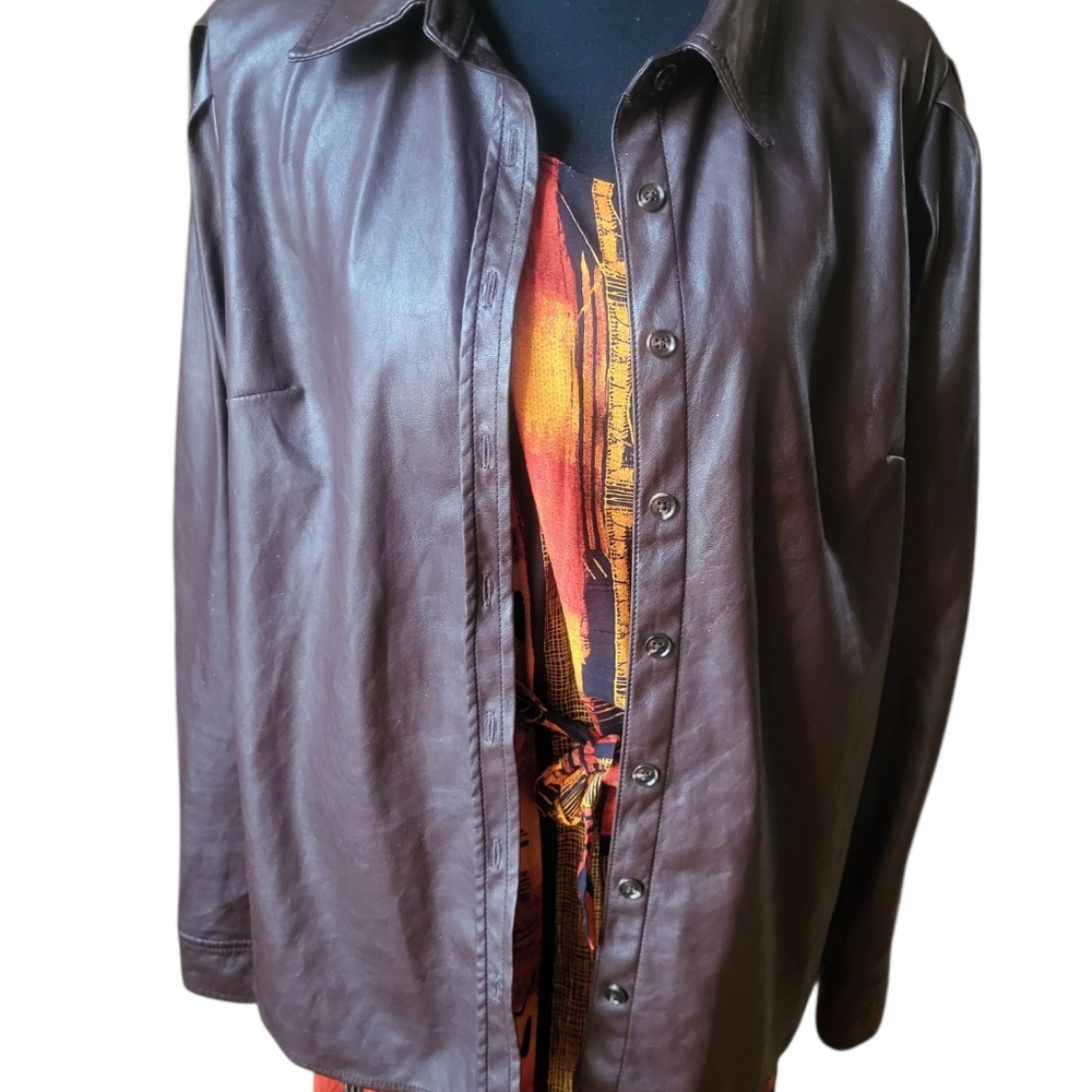 Woman's Brown Leather Shirt